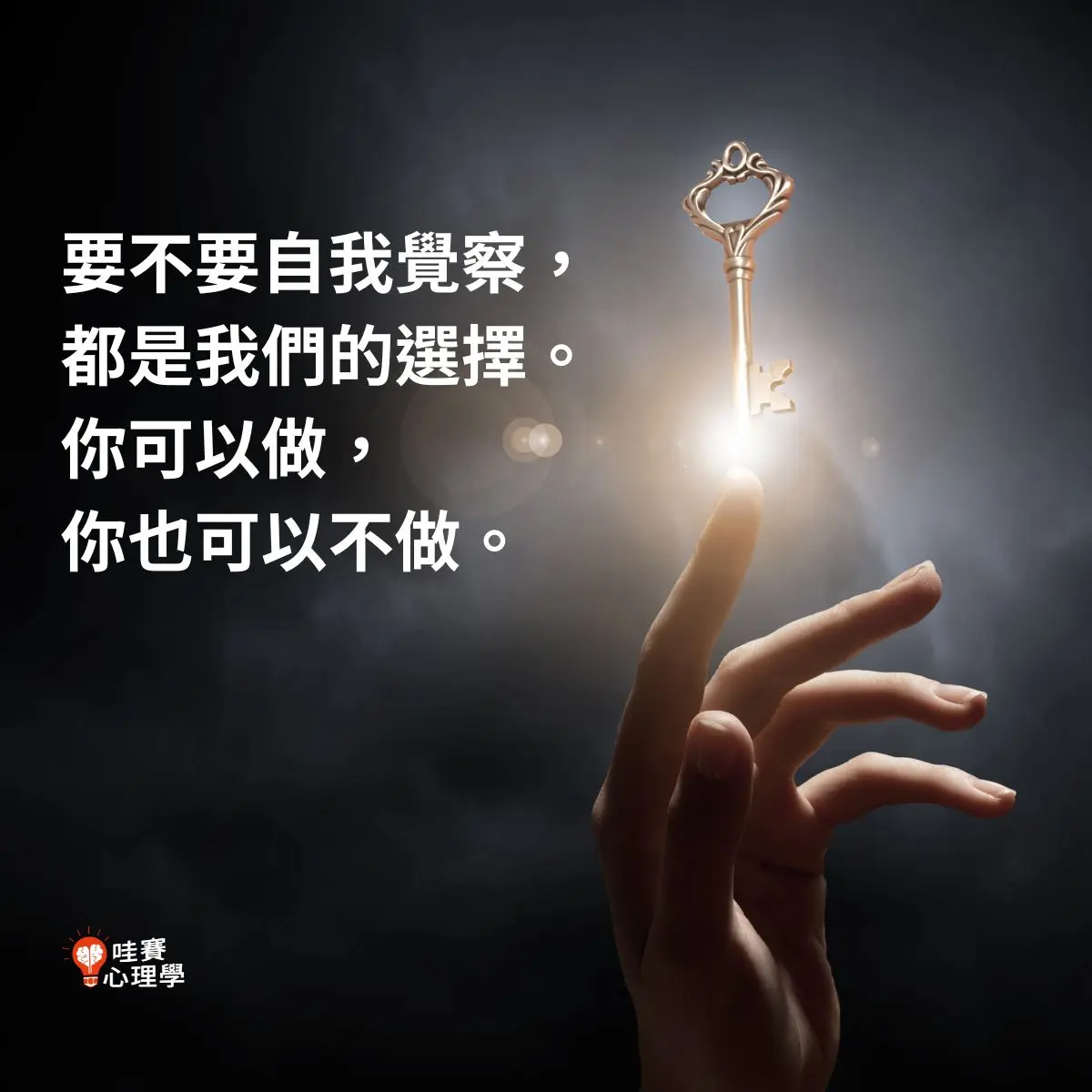 要不要自我覺察,
都是我們的選擇。
你可以做,
你也可以不做